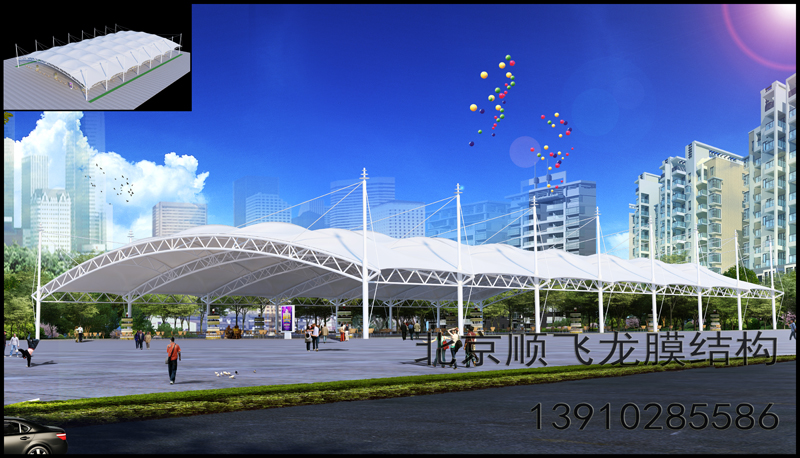 大型美觀省市膜結構運動場館施工